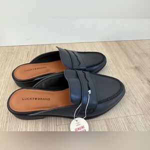Lucky Brand womens Black Slip-On Loafers size 7.5 leather new without box